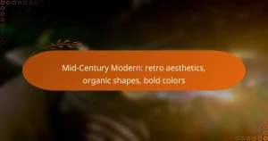 Mid-Century Modern: retro aesthetics, organic shapes, bold colors