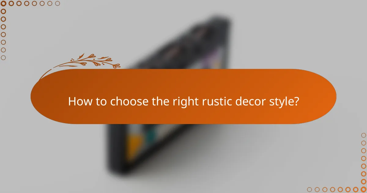How to choose the right rustic decor style?